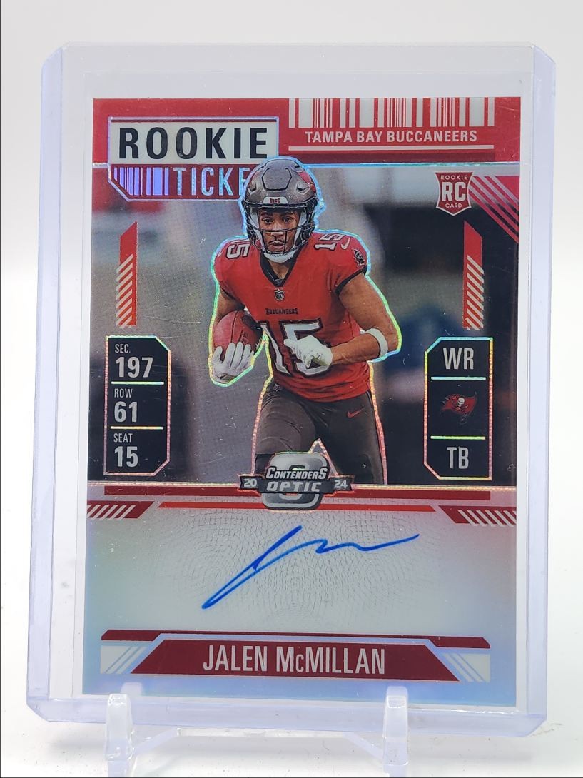JALEN MCMILLAN 2024 CONTENDERS OPTIC ROOKIE TICKET RED RC AUTO /175 Q5840