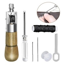 Leathercraft Sewing Awl Tool Kit Easy Install Thread Boots Bags Upholstery Fix