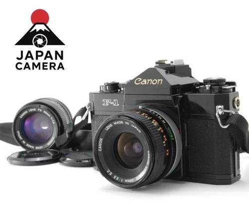 2Lens [N MINT] Canon F-1 Late Model 35mm Film Camera NFD New FD 50mm F/1.4 JAPAN