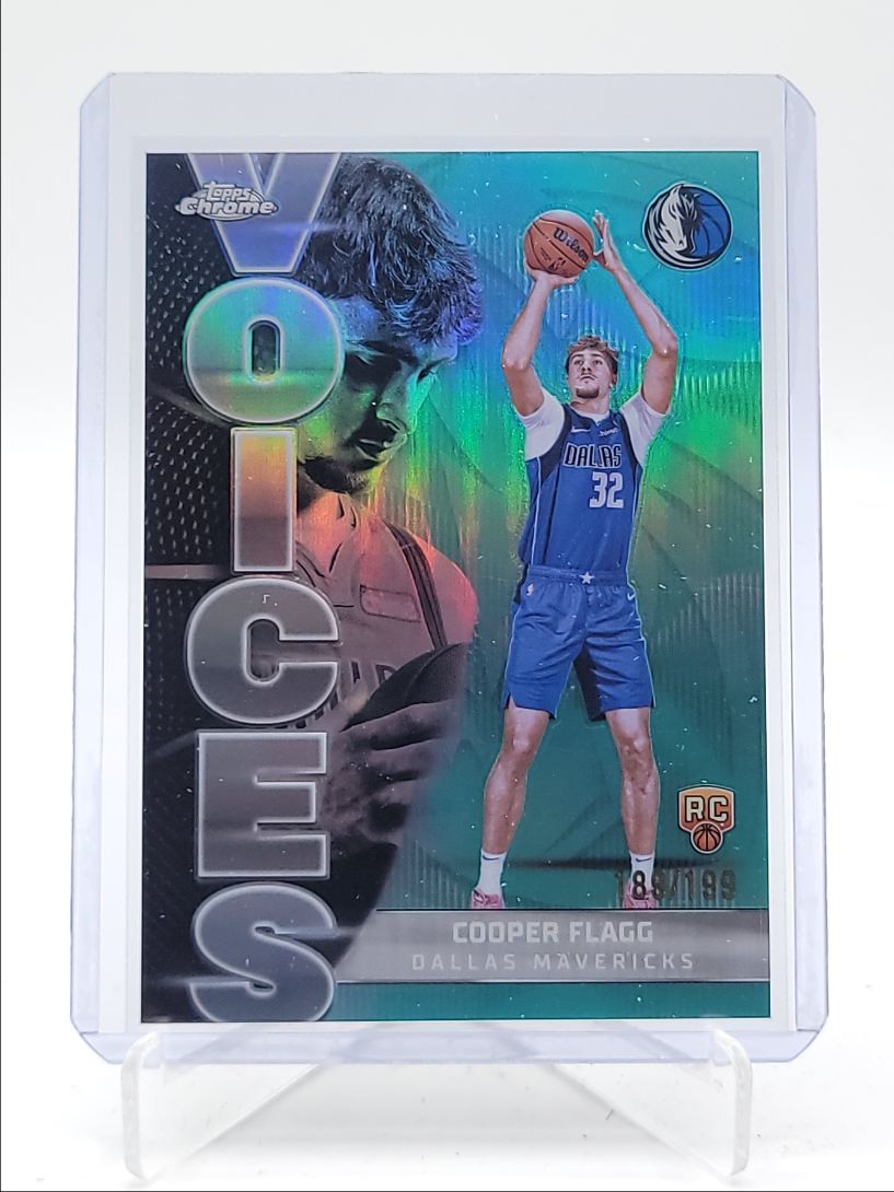 COOPER FLAGG 2025-26 TOPPS CHROME VOICES ROOKIE AQUA REFRACTOR RC /199 Q5692