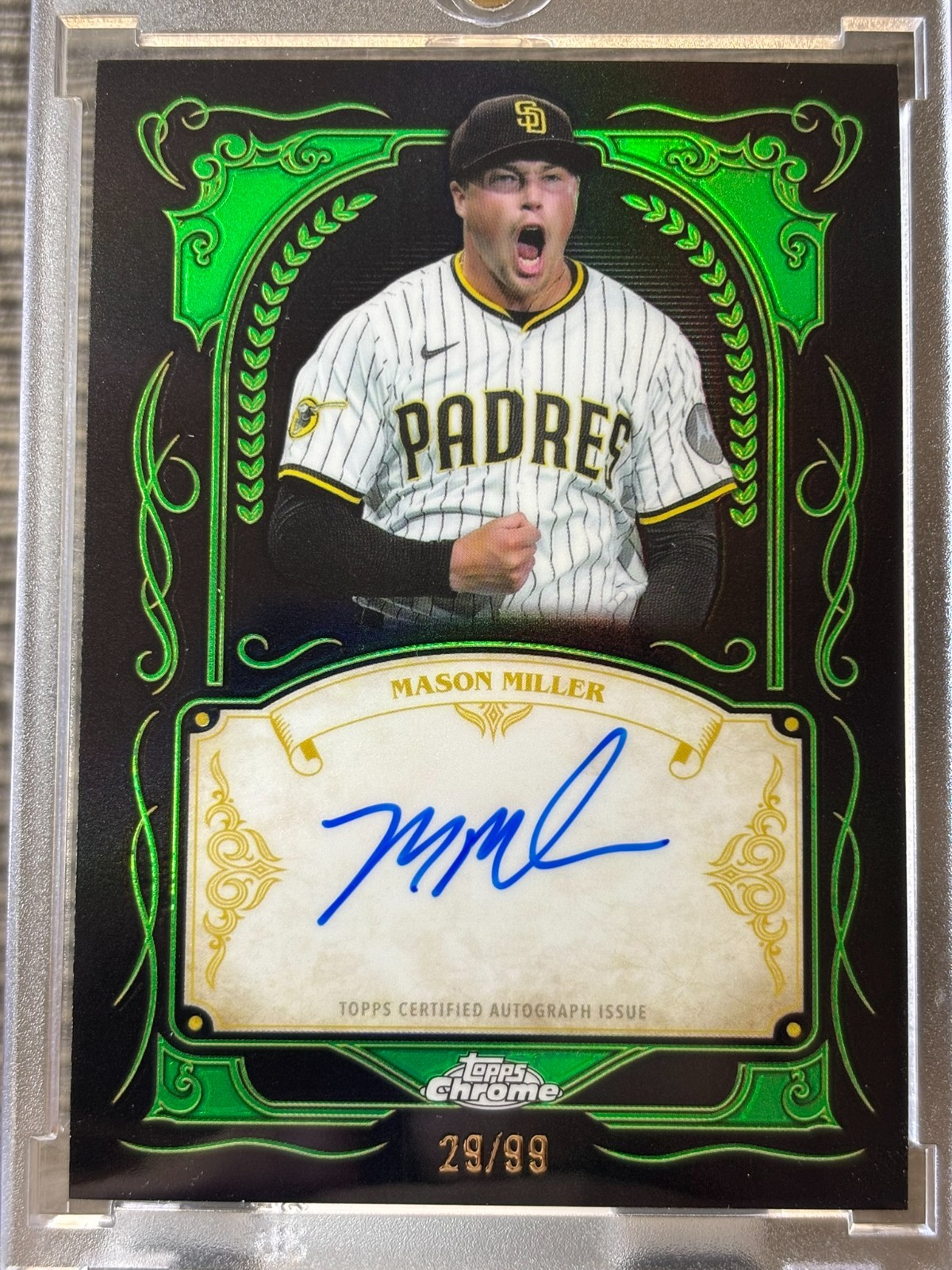 2026 Topps Chrome Mason Miller INK STROKES AUTO GREEN /99
