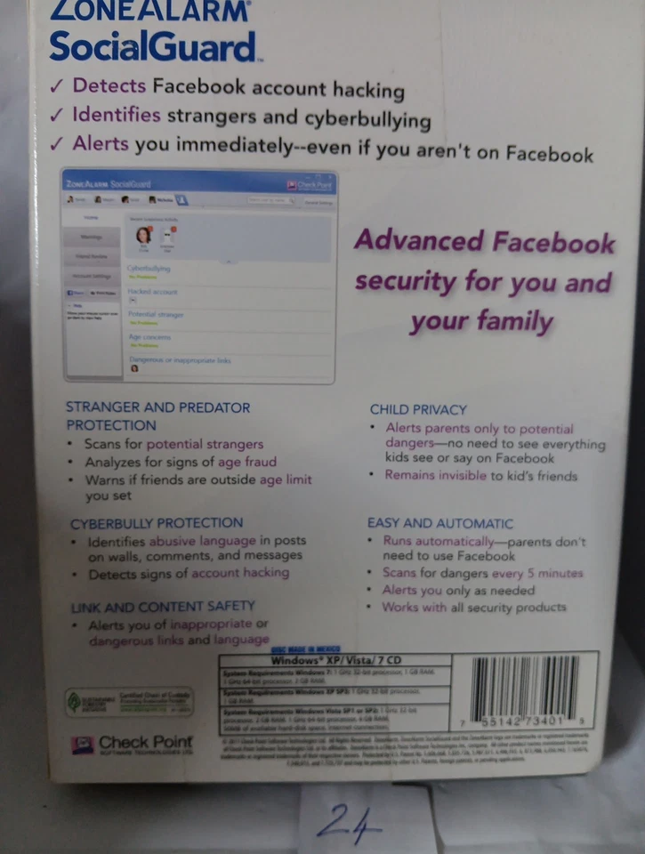 Zone Alarm Social Guard Security Check Point Software Technologies NEW FAST SHIP - Image 2 of 3