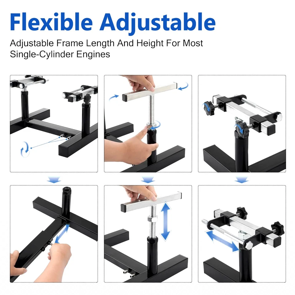 Soporte de motor de motocicleta de alta resistencia para reparación de motores monocilíndricos de 50-500 cc Foto 3 de 4