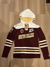 Boston College - Champion Hockey Hoodie Sweater Size XS - RARE CUSTOM PATCHES