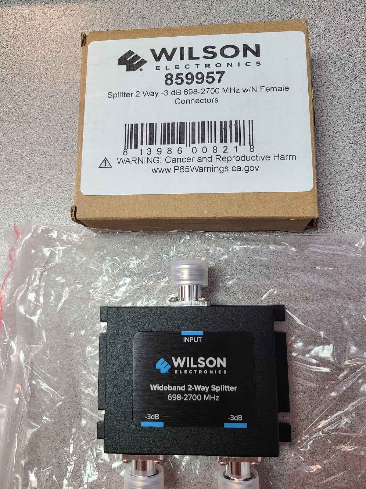 WILSON 859957 3dB 2-Way Splitter w/ N-Female Connector, 700-2800MHz ...