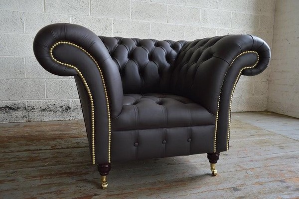 Chesterfield Design Sofa Sessel Couch Polster Luxus Textil Couchen 1 Sitzer #211-image