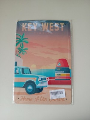 NEW KEY WEST FLORIDA Home Of The Sunset Metal Sign  11.875'' X 7.875''
