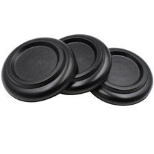 Piano Caster Cups Grand Leg Set of 3, Wood Black