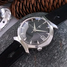 Serviced 1967 Bulova Accutron Black Dial Cal. 218 Tuning Fork Watch New JB Strap