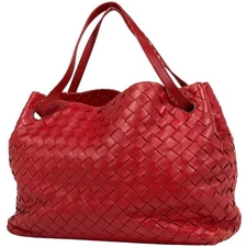 BOTTEGA VENETA Intrecciato Tote Bag Leather Red #BS2393