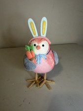 Target Spritz Easter Pink Fabric Bird, 2023 Carrot, w/ Bunny Ears Holding Carrot