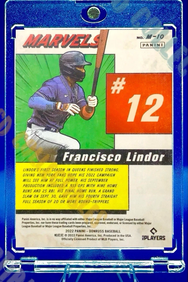 Francisco Lindor SPARKLE MARVEL REFRACTOR DONRUSS NEW YORK METS COMO NUEVO Foto 4 de 4