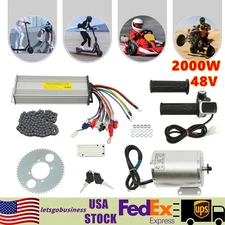 Electric Brushless Motor Kit 48V 2000W DC For E-bike Scooter Bicycle Conversion!