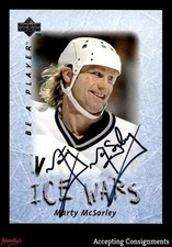 1995-96 Be A Player Autographs #S225 Marty McSorley ON CARD AUTO