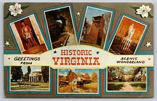 Vtg Postcard Virginia Scenic Landmarks Richmond Monticello Historic USA 1972