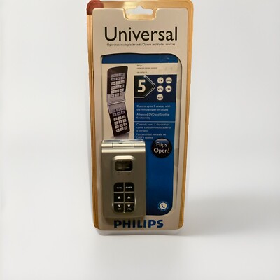 Philips SRU4050/17 Universal Compact Flip Remote Control TV Black/Silver J36