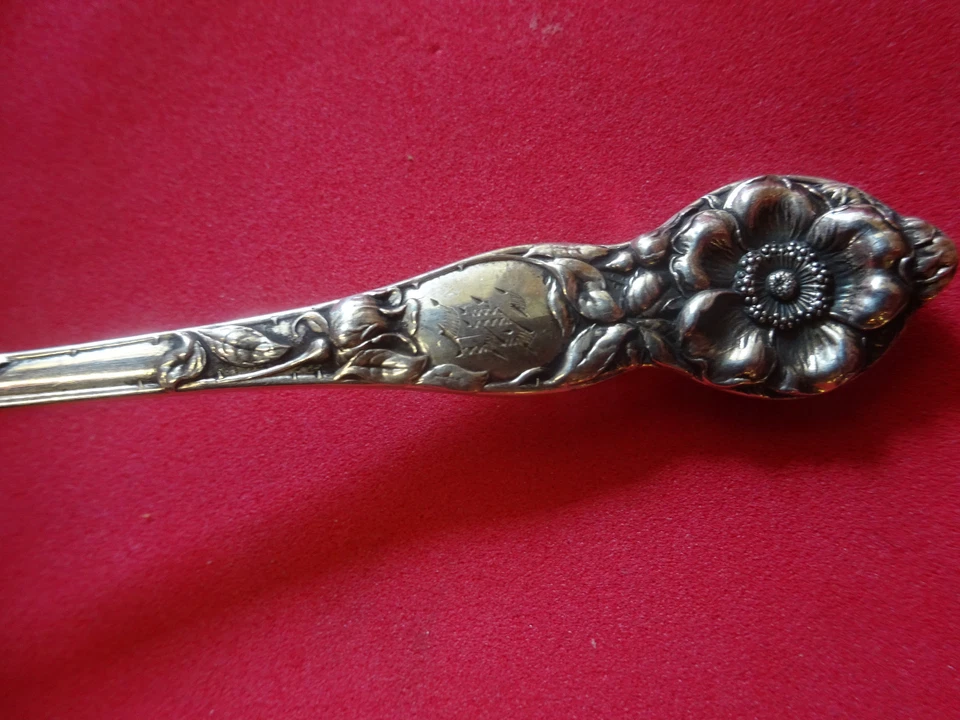 Cuchara de té helada de plata esterlina Wild Rose de Watson 7" Foto 3 de 4