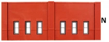 N Scale - 3 Street Level Walls, 6 Windows "Modular System"  DPM-60103