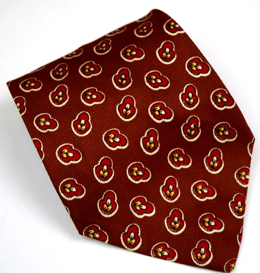 Corbata De Colección De Luxe Años 30 40 Frijoles Mágicos Foulard Corbata 51.5 x 3.25" Blanco Óxido Nueva Con Etiquetas Foto 2 de 4