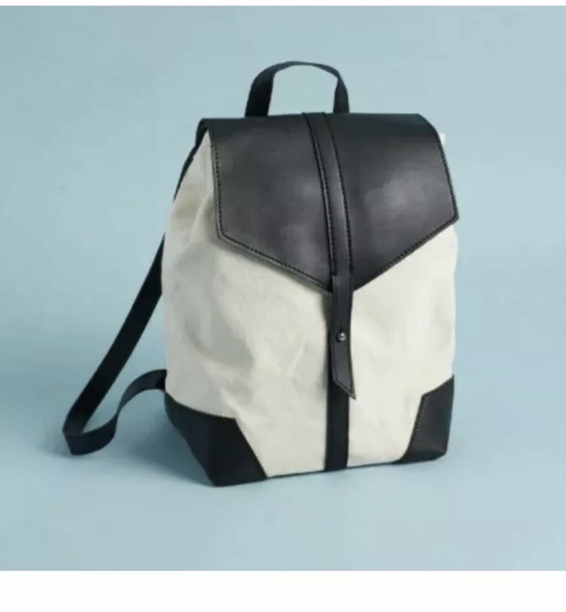 Backpack Deux Lux Demi PETA Vegan Black White with Adjustable Straps NWT