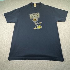 Vintage Humor Funny Shirt Adult Large Navy Blue Free Gas Spell Out Mens