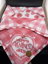 Valentines Day Dog Bandanas Reversible Small 2 Pack Pink   Set Buffalo Plaid  