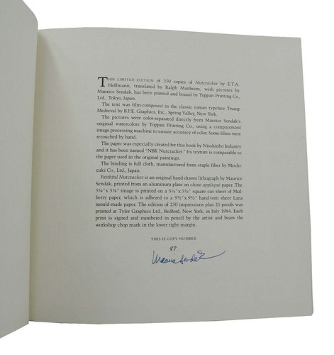 Nutcracker ~ Limited Edition SIGNED by MAURICE SENDAK ~ E.T.A. Hoffmann 1984 - Picture 6 of 6