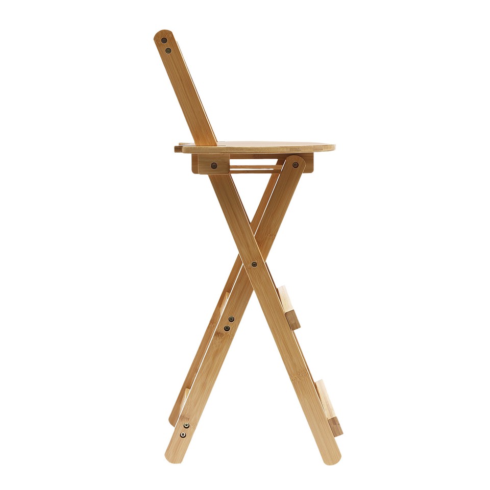 Folding Bamboo Stool Portable Tall Chair Bar Stool Foldable Porch
