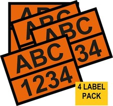 4x 400 x 300 Hazchem Orange Reflective ADR Custom Made Self Adhesive Vinyl label