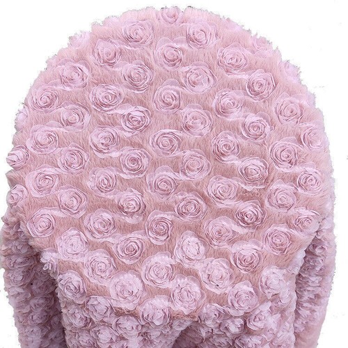 Faux Rabbit Fur Fabric with 3D Mesh Rose Flower Plush Cloth for Cushion Blanket - Picture 6 of 10