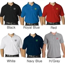 NEW MEN WOMENS PRINTED CUSTOM PERSONALIZED COLLAR POLO T-SHIRT COMPANY TEAM NAME