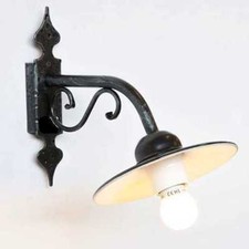 Lampada parete in ferro battuto con piatto modello mini arredo casa e giardino