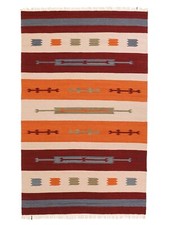 Hand Woven Flat Weave Kilim Wool Area Rug Contemporary Multicolor BBH Homes D001