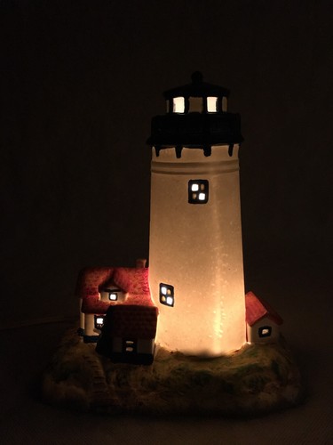 Lighthouse Village Ceramic Light Up Hillside Houses Nautical Lighted - Picture 19 of 24