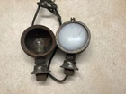 pair cowl Lamp vintage AUTO light early fender truck MILK GLASS lens backUp LitE