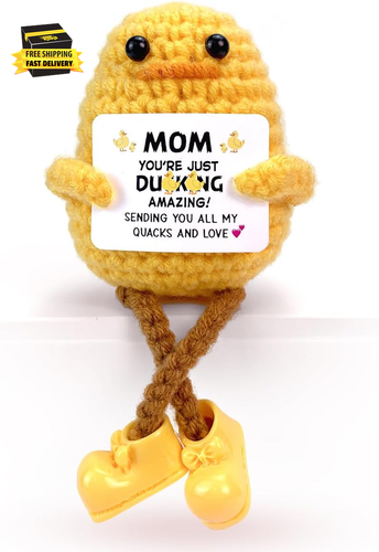 Birthday Gift for Mom, 2025 Small Positive Crochet for Duck Decor, Mini Crochet