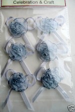 Silver Self Adhesive Bows Organza Ribbon Bow Crafting Favour Decoration CHEAP