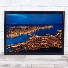 Arctic Twilight Tromso Night City Lights Snow Winter Panoramic Wall Art Print