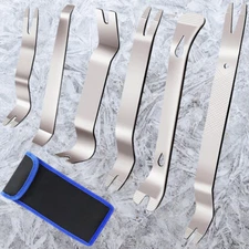 6 Pcs Auto Trim Removal Tool Kit Metal Pry Tool Car Trim Removal Tool Set For Do