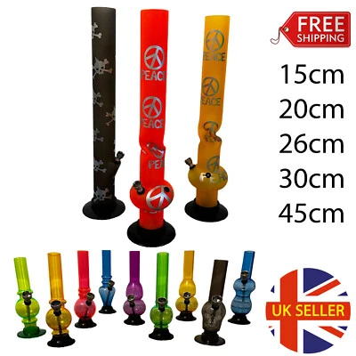 Acrylic Water Pipe Tobacco Bong Hookah Large Shisha Mini Rasta Gravity All Sizes