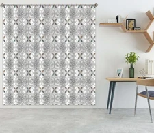 3D Grey Pattern ZHUA174 Photo Curtain Window Blockout Fabric Amy 2023