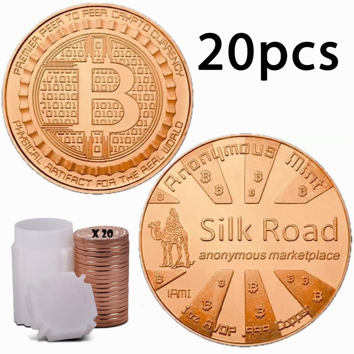 20 x 1oz Bitcoin Silk Road Copper Rounds Coins Fine Pure 999 Bullion Tube  Crypto | eBay UK