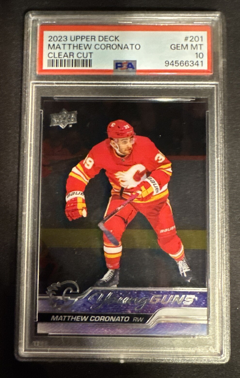 2023-24 Upper Deck Young Guns Clear Cut Matthew Coronato PSA 10