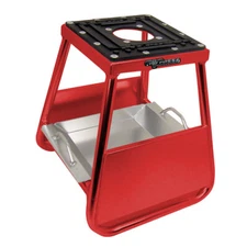Pit Posse Motorcycle Panel ID Stand w/ Removable Tray Motocross Dirt Bike Red