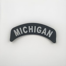 Michigan Wolverines Curved Sleeve Patch 4  X 1.5  Iron On Embroidered