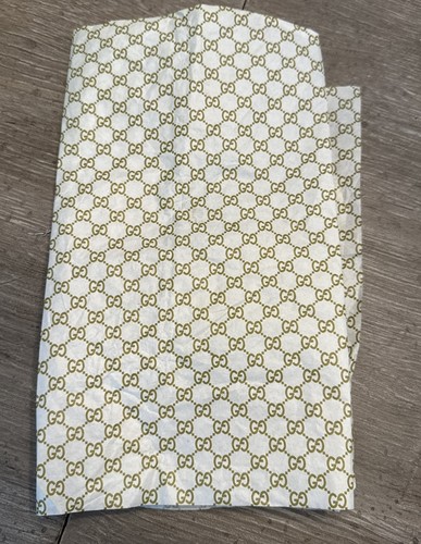 1 Sheet Gucci Tissue Paper Small Gold Logo 27x11.5” Torn Corner