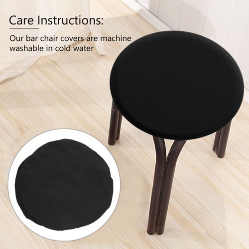 4 Pack Round Bar Stool Covers - Super Soft and Washable Elastic Stool1237 - Picture 5 of 8