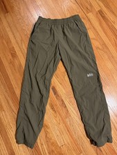 REI Pants Boys Medium Green Track Elastic Waist Hiking Outdoors Lightweight
