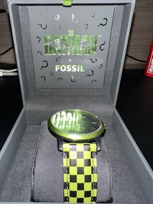 Fossil x The Batman Limited Edition Wristwatch Black Green Leather