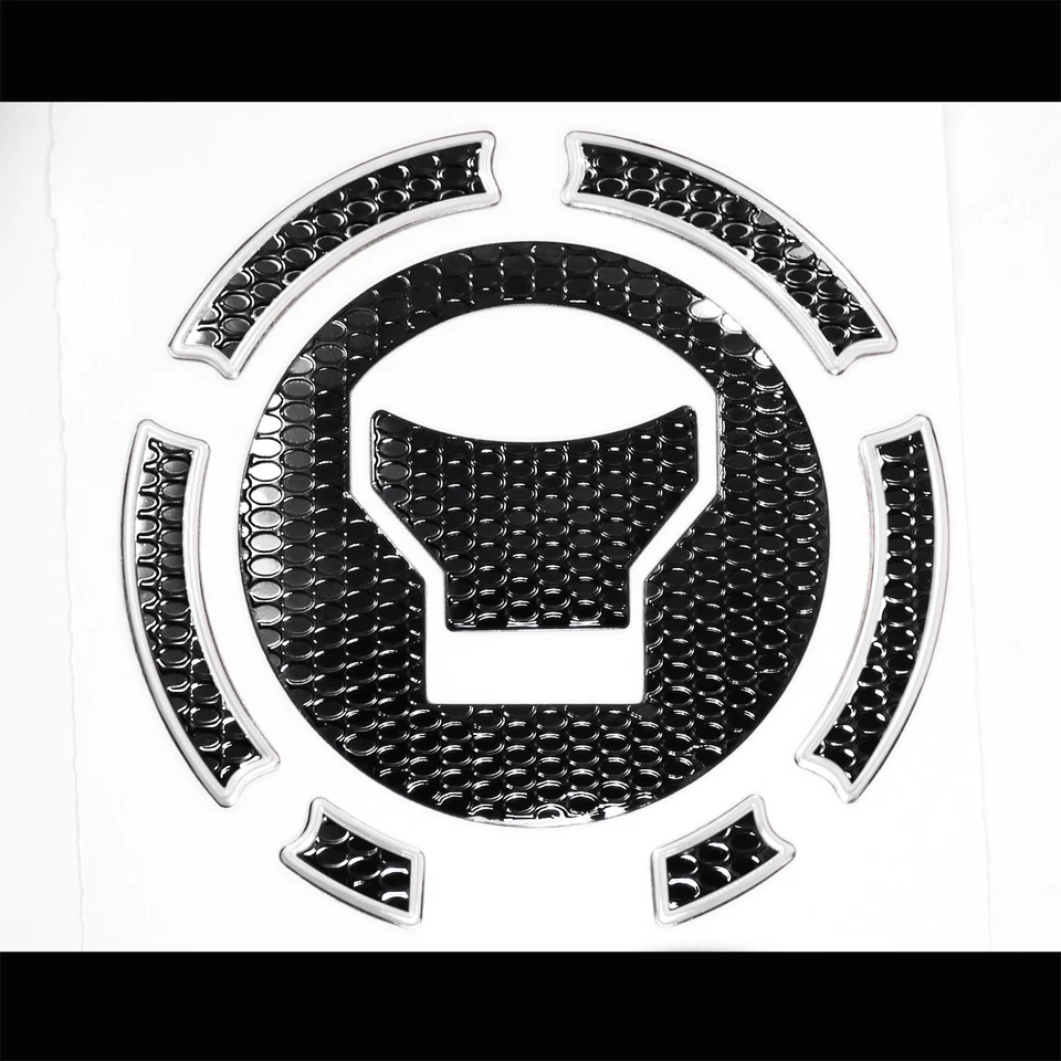 13-20 CB 500/CBR 500/650F PERFORADO NEGRO Y CROMO 3D TAPA DE GAS TAPA DE COMBUSTIBLE ALMOHADILLA Foto 4 de 4